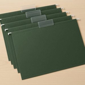 12 Hanging File Folders Letter Size with Adjustable Tabs for Desk Drawer Cabinets