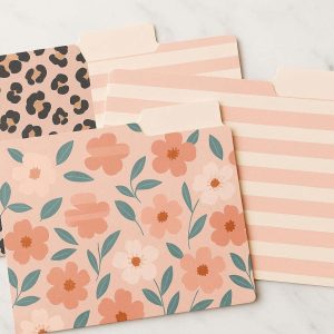 13 Decorative Decorative File Folders Three Tab Positions for Trendy Women Office Desk