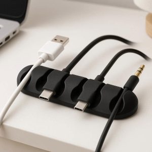 17 Silicone Cable Clip Organizer Magnetic Cord Holder for Office Desk and Nightstand Management