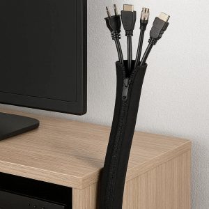 20 Neoprene Cable Sleeve Zipper Cord Organizer Cover for TV Entertainment Center Protection
