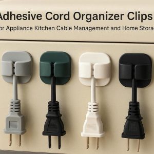 21 Adhesive Cord Organizer Clips for Appliance Kitchen Cable Management and Home Storage