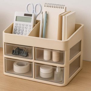 25 Plastic Desktop Storage Box Organizer with Drawers for Office Stationery and Cosmetics Case